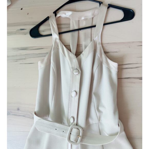 Vintage 90s Beige Nude Formal Jumpsuit Size 6 | Elegant Cocktail Evening - Picture 12 of 13